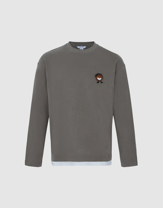 Combination Embroidered Sweatshirt