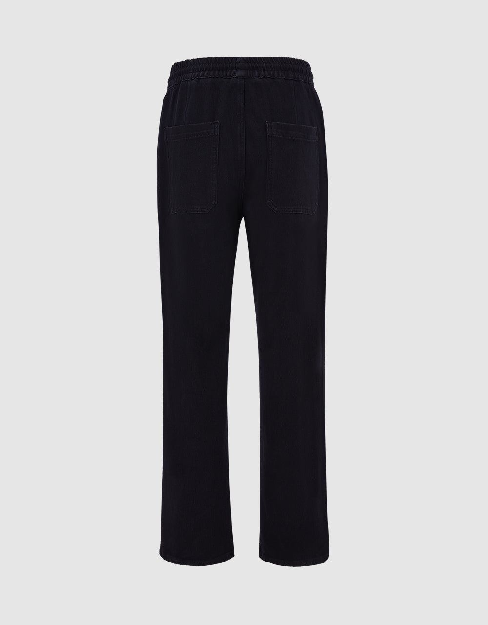 Elastic Waist Straight Jeans