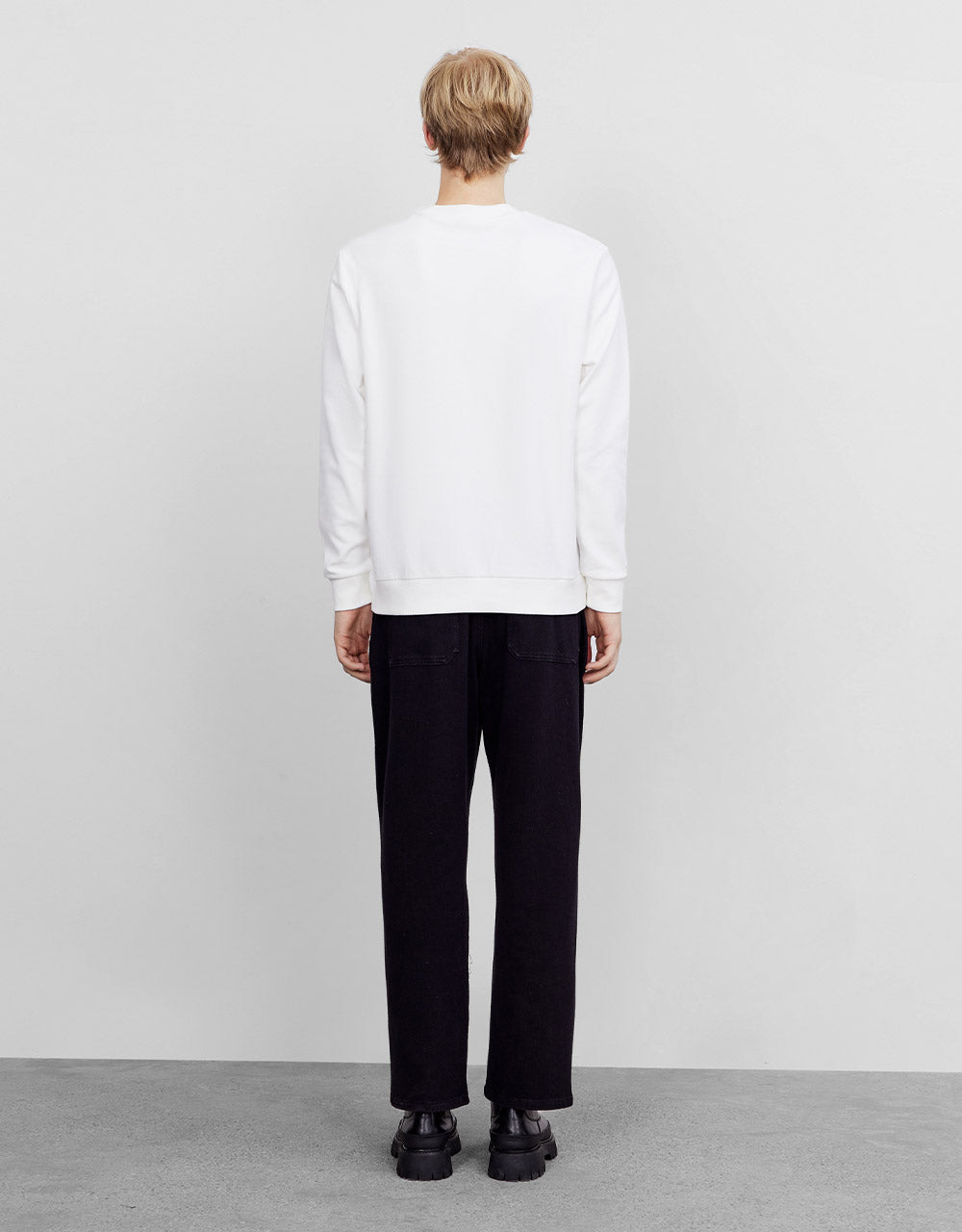 Elastic Waist Straight Jeans