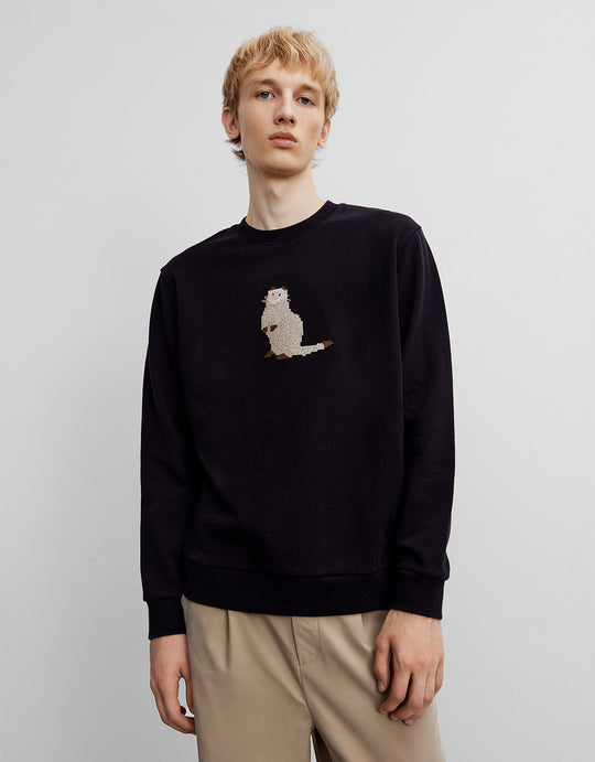 Animal Embroidered Sweatshirt