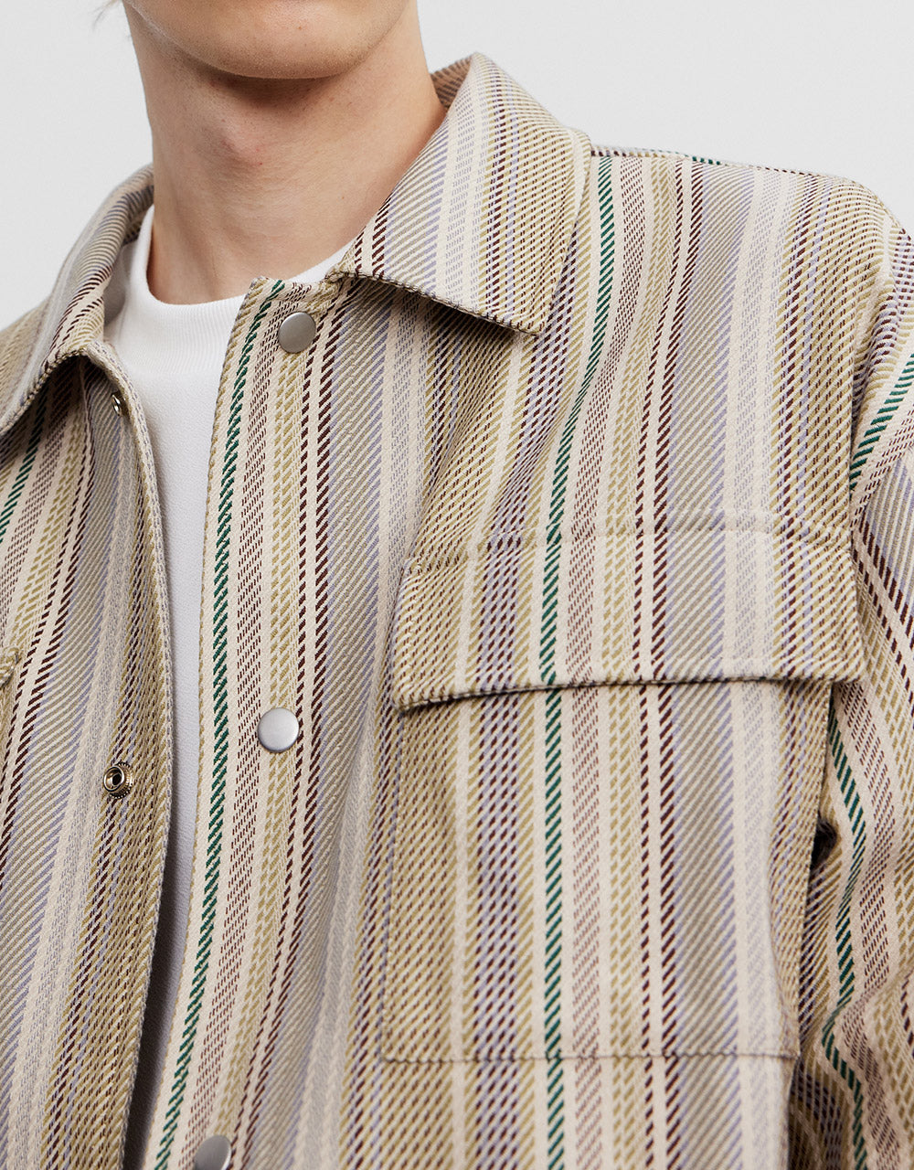 Flap Pocket Striped Jacket