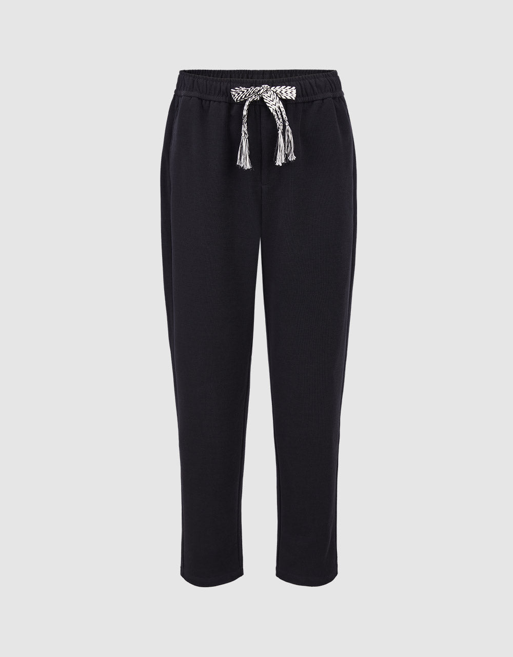 Elastic Waist Straight Pants