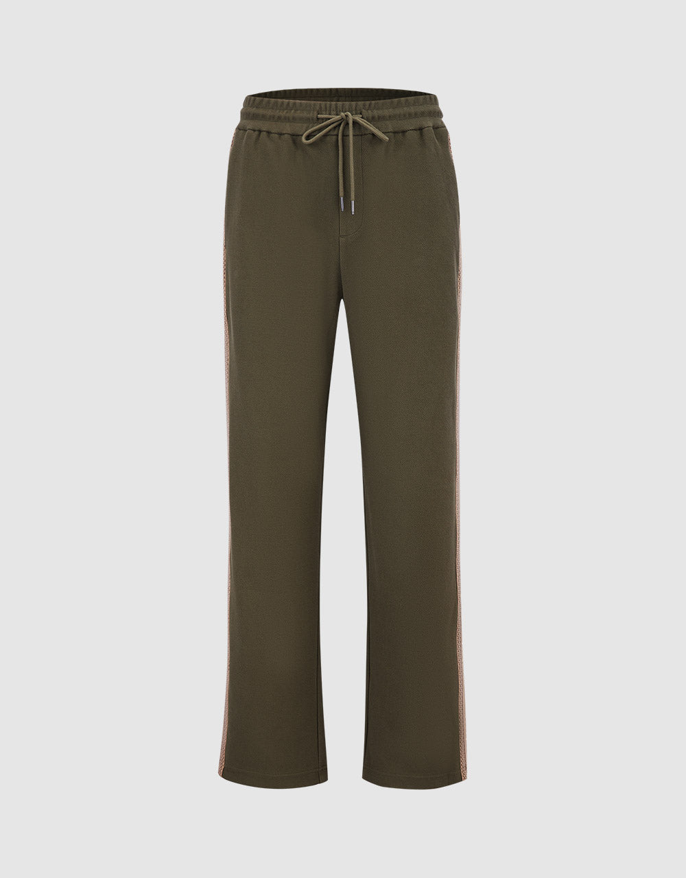 Contrast Trim Straight Pants
