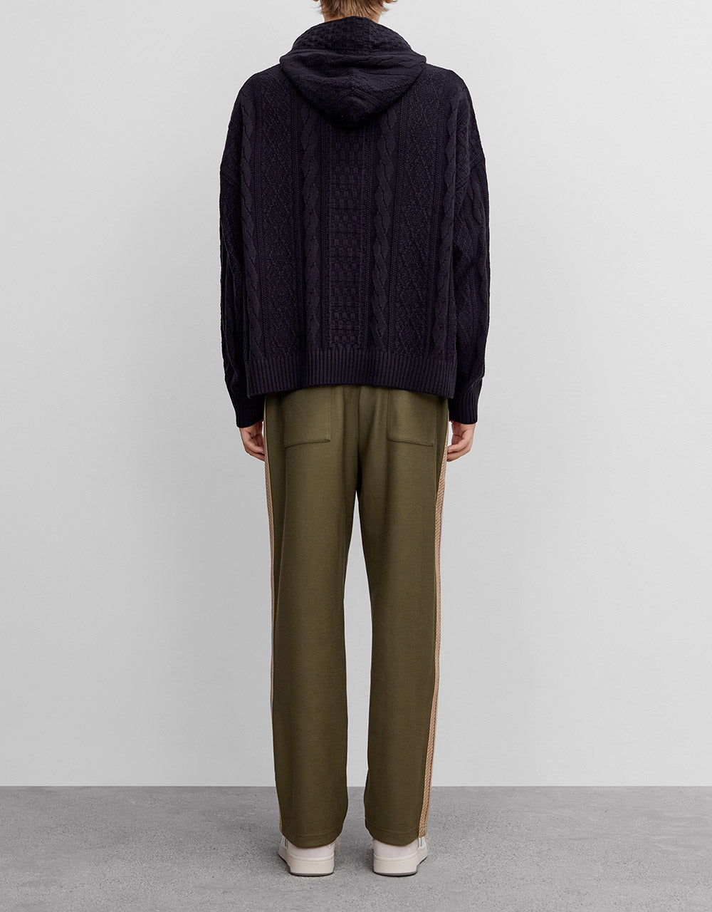 Contrast Trim Straight Pants