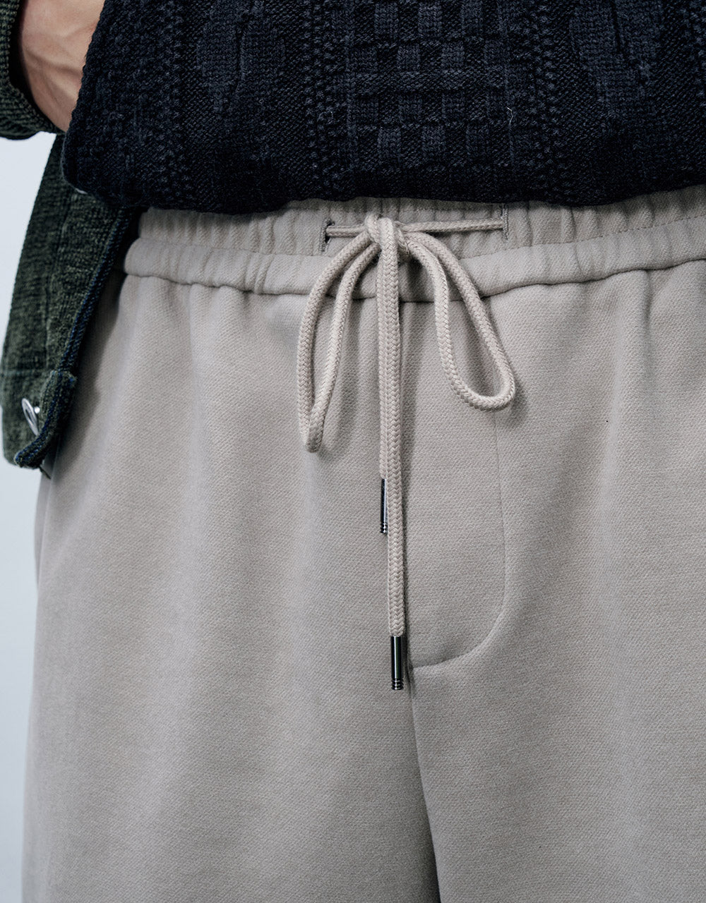 Elastic Waist Straight Pants