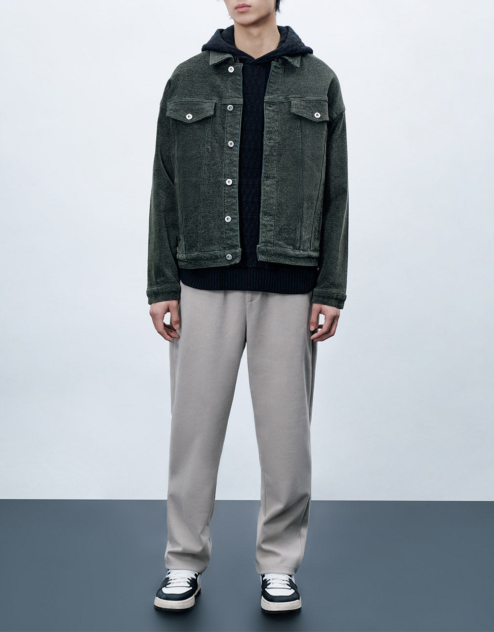 Elastic Waist Straight Pants