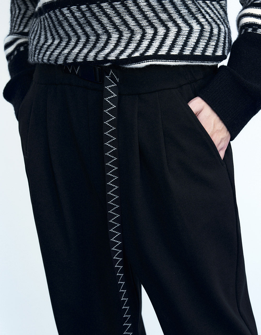 Belted Straight Pants