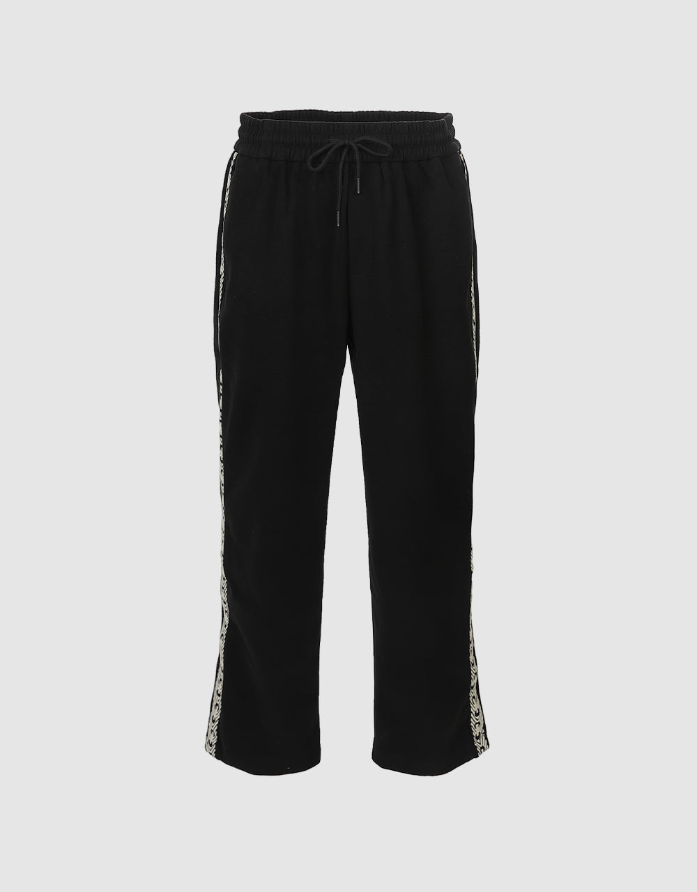 Elastic Waist Straight Pants