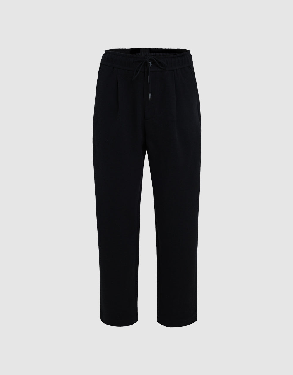 Elastic Waist Pleated Straight Pants