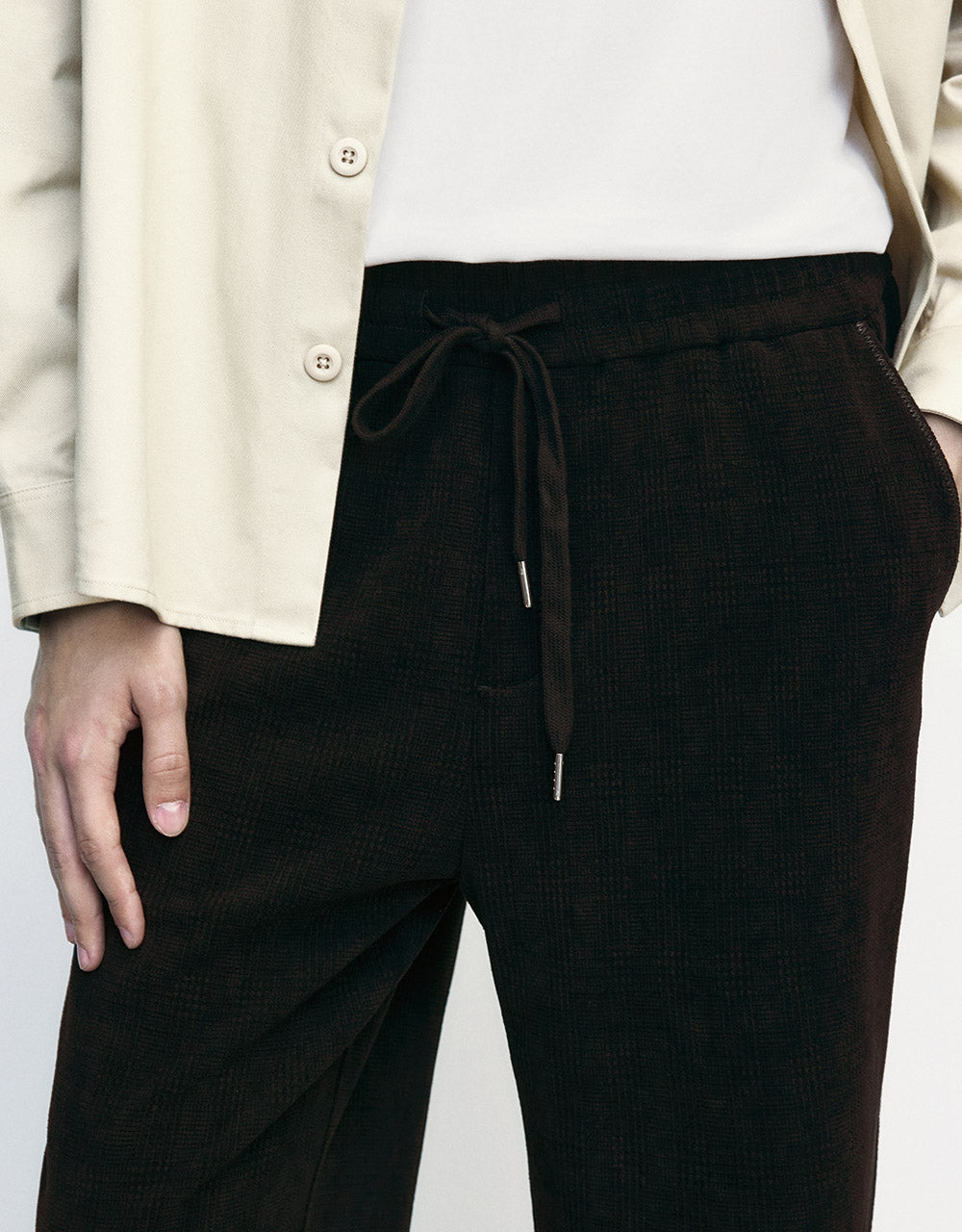 Elastic Waist Straight Pants