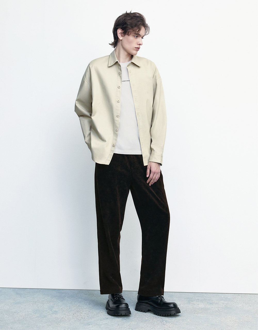 Elastic Waist Straight Pants