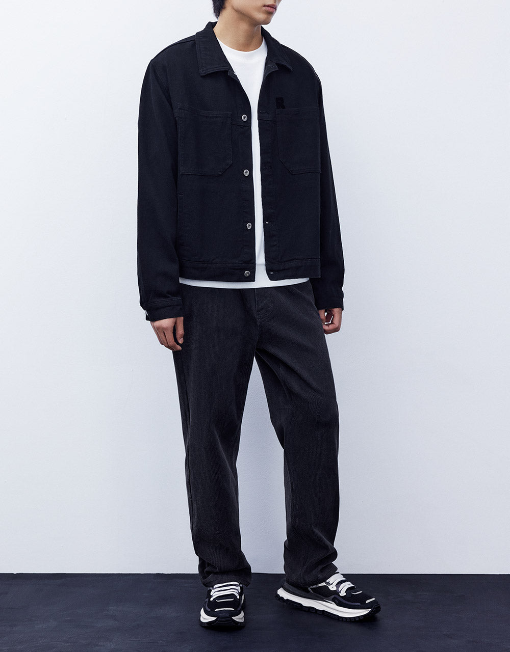 Textured Straight Jeans