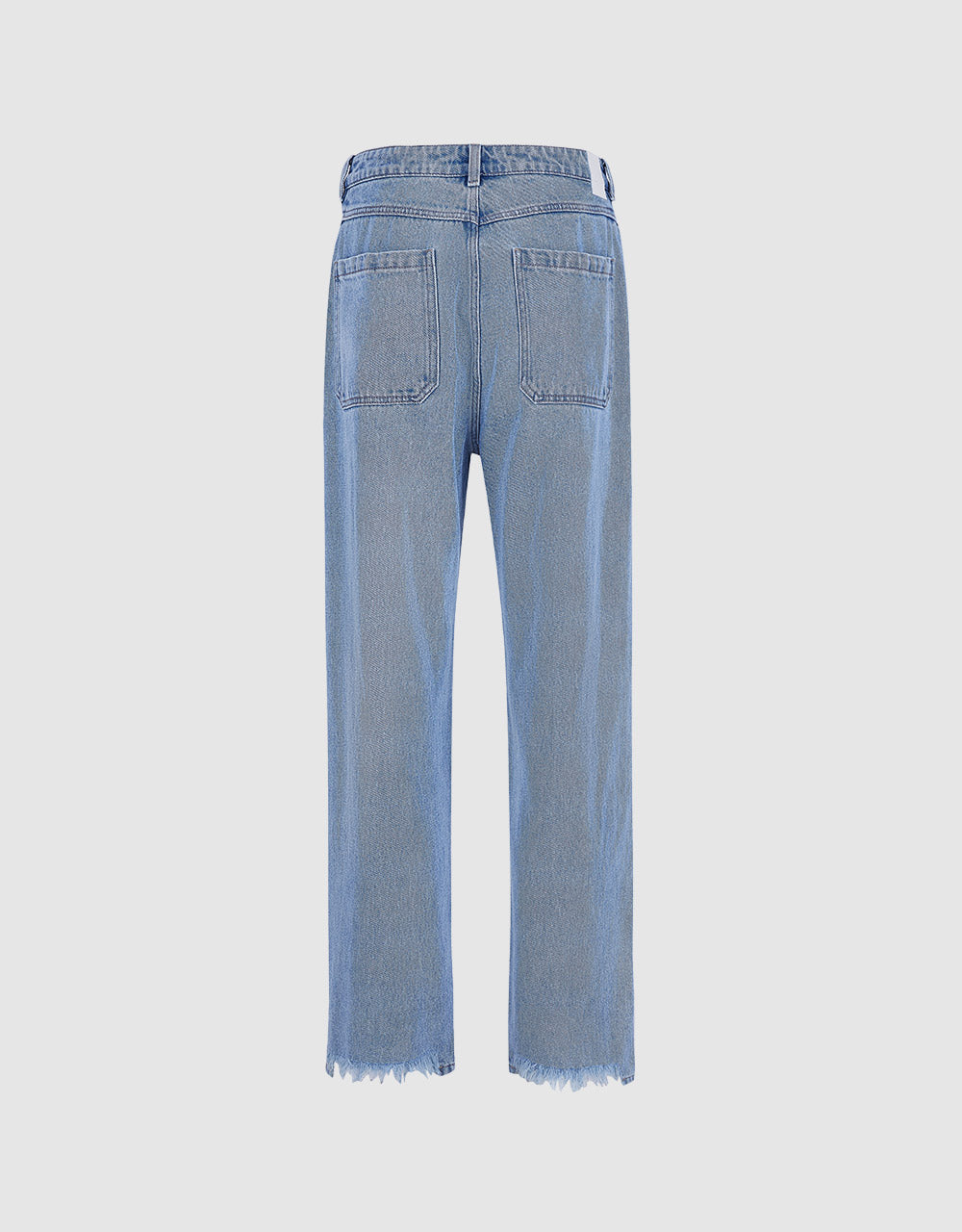Straight Jeans With Side Slit