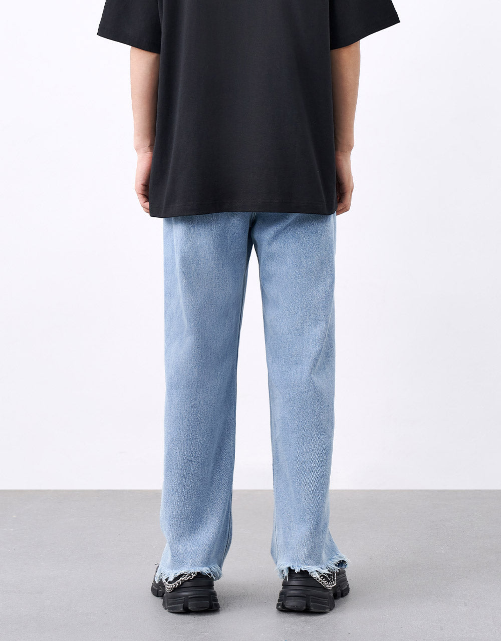 Straight Jeans With Side Slit