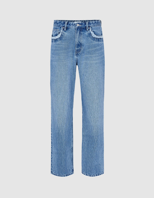 High Waist Straight Jeans