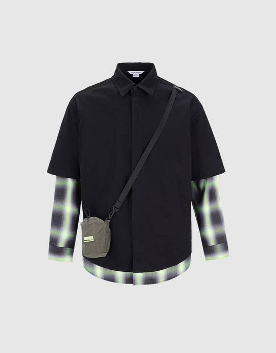 Combination Shirt With Crossbody Mini Pouch