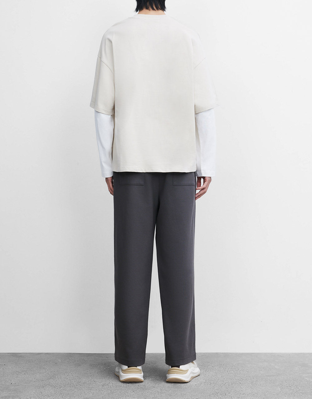 Elastic Wiast Straight Pants