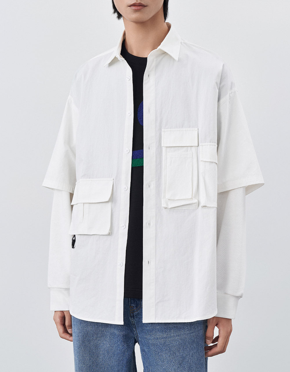 Combination Button Up Shirt