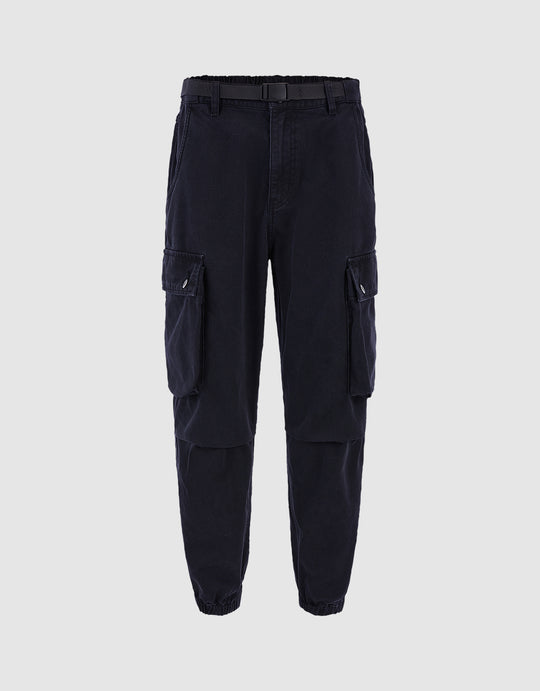 Utility Pocket Belted Jogger Jeans