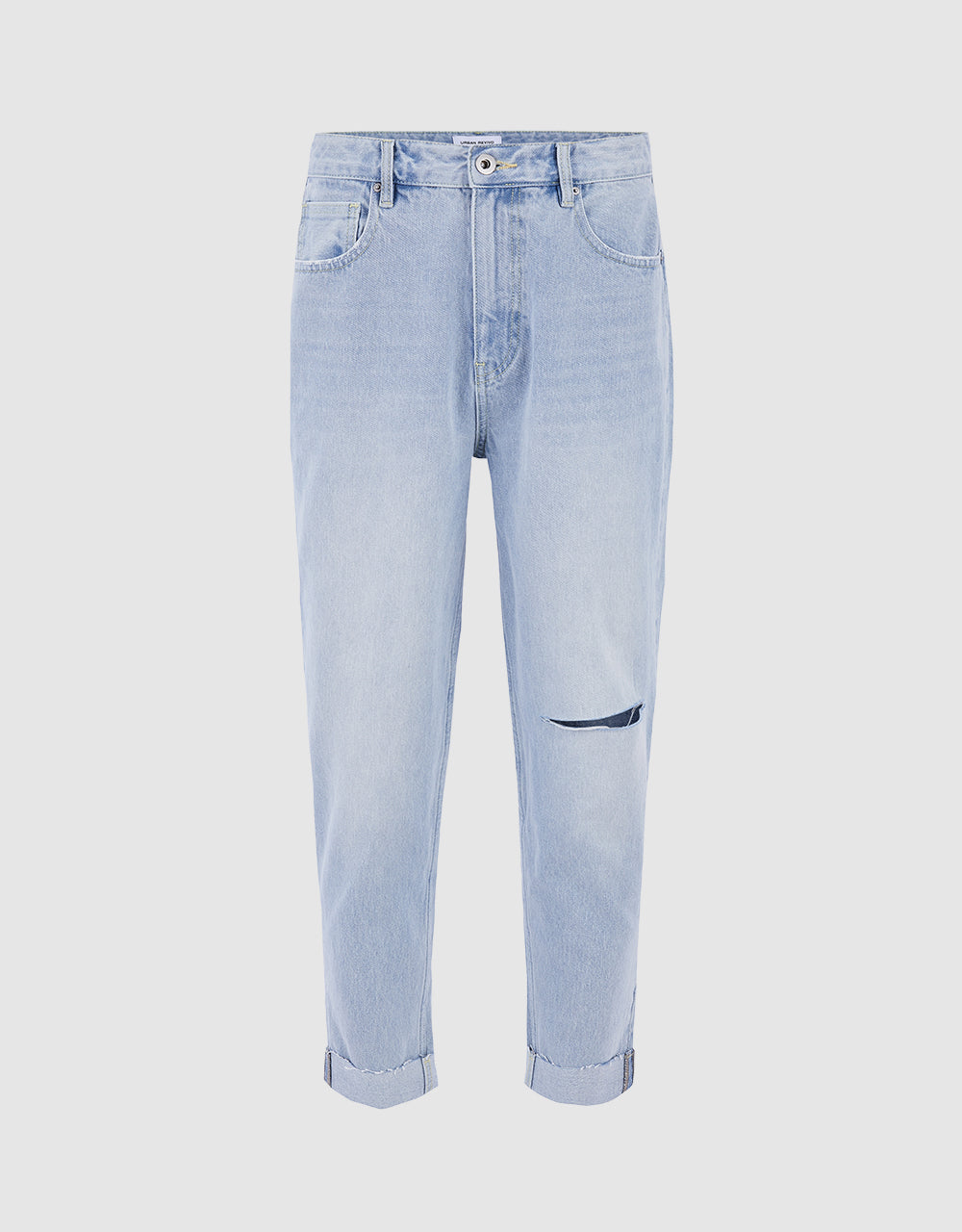 Roll Up Hem Ripped Jeans
