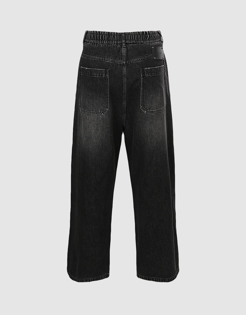 Elastic Waist Straight Jeans