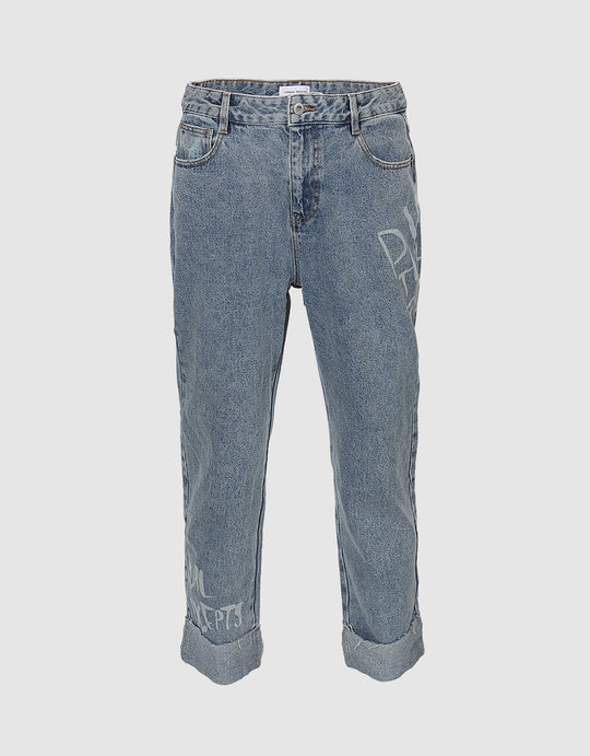 Roll Up Letter Mom Jeans