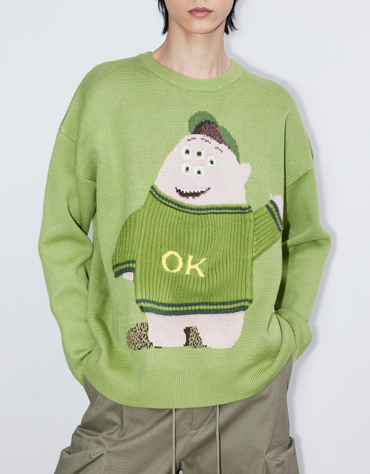 Cartoon Print Sweater