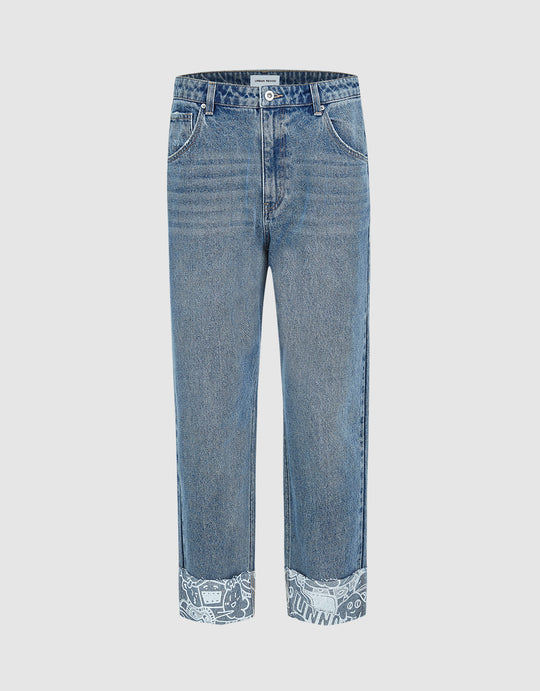 Roll Up Straight Jeans