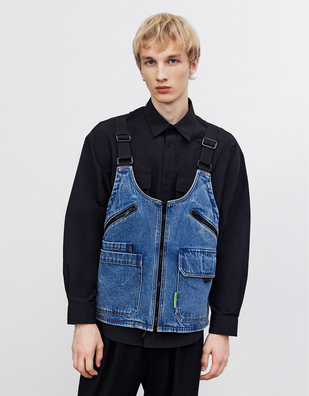 Utility Pocket Denim Vest
