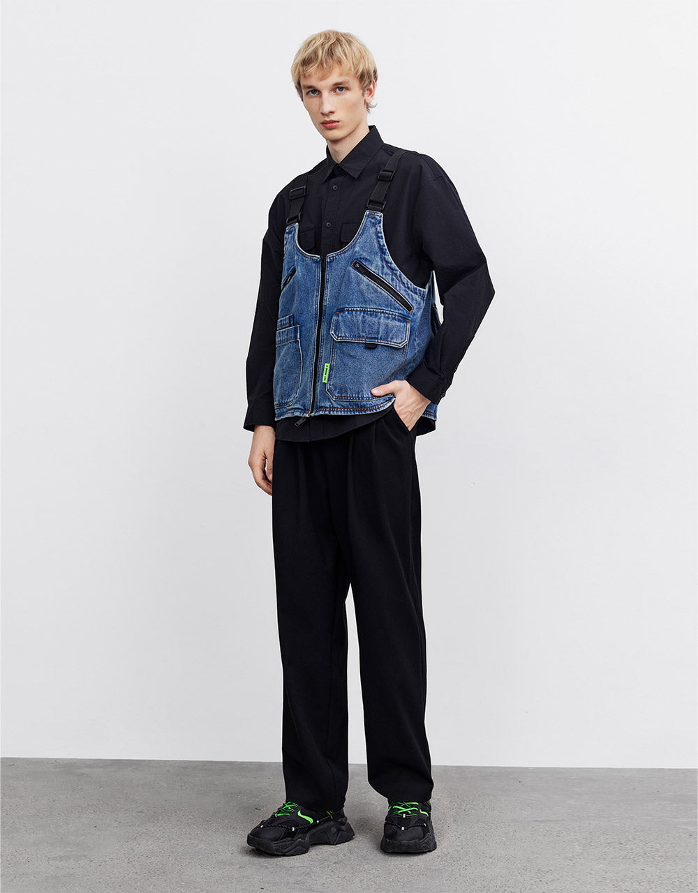 Utility Pocket Denim Vest
