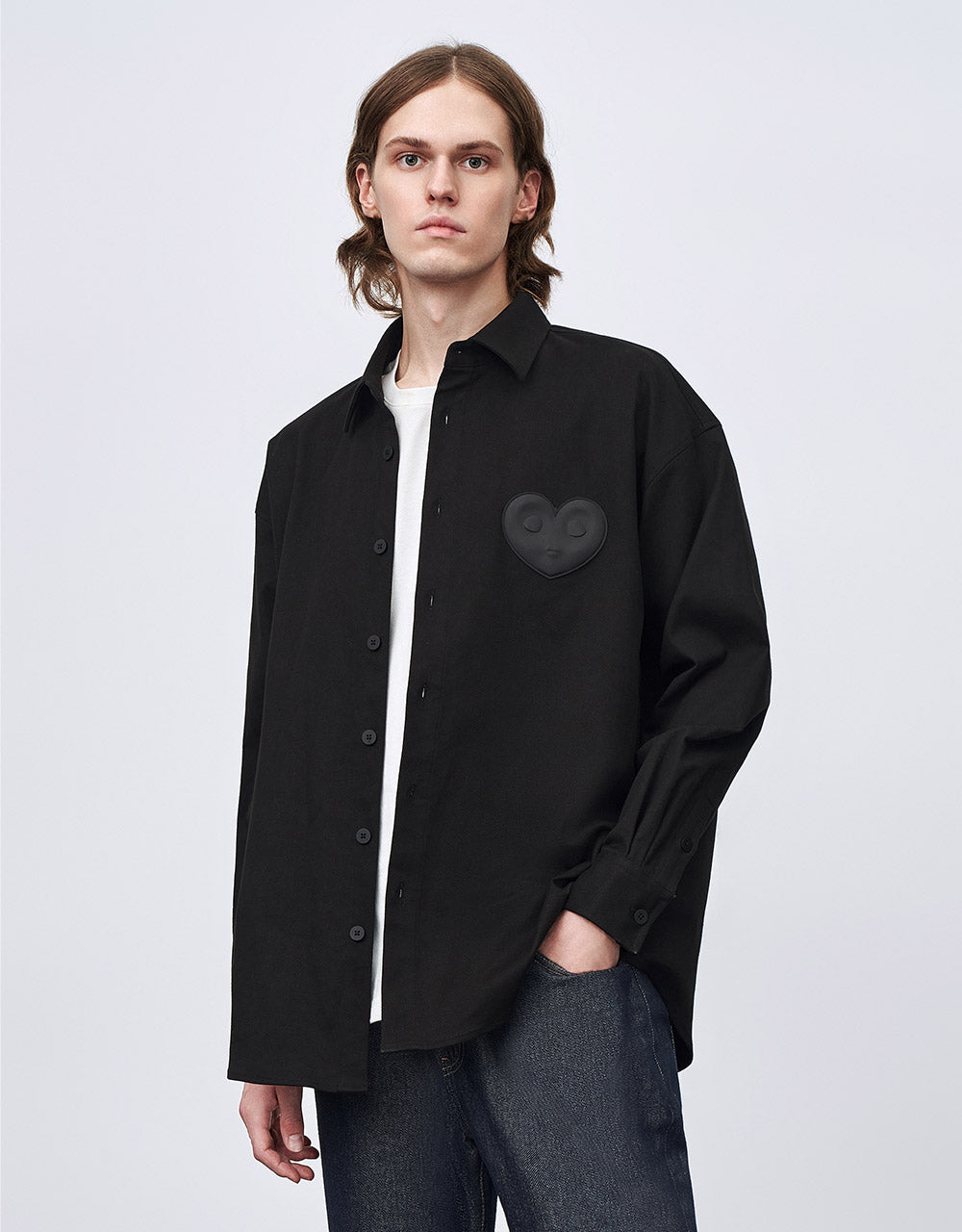 Oversized Heart Detail Shirt