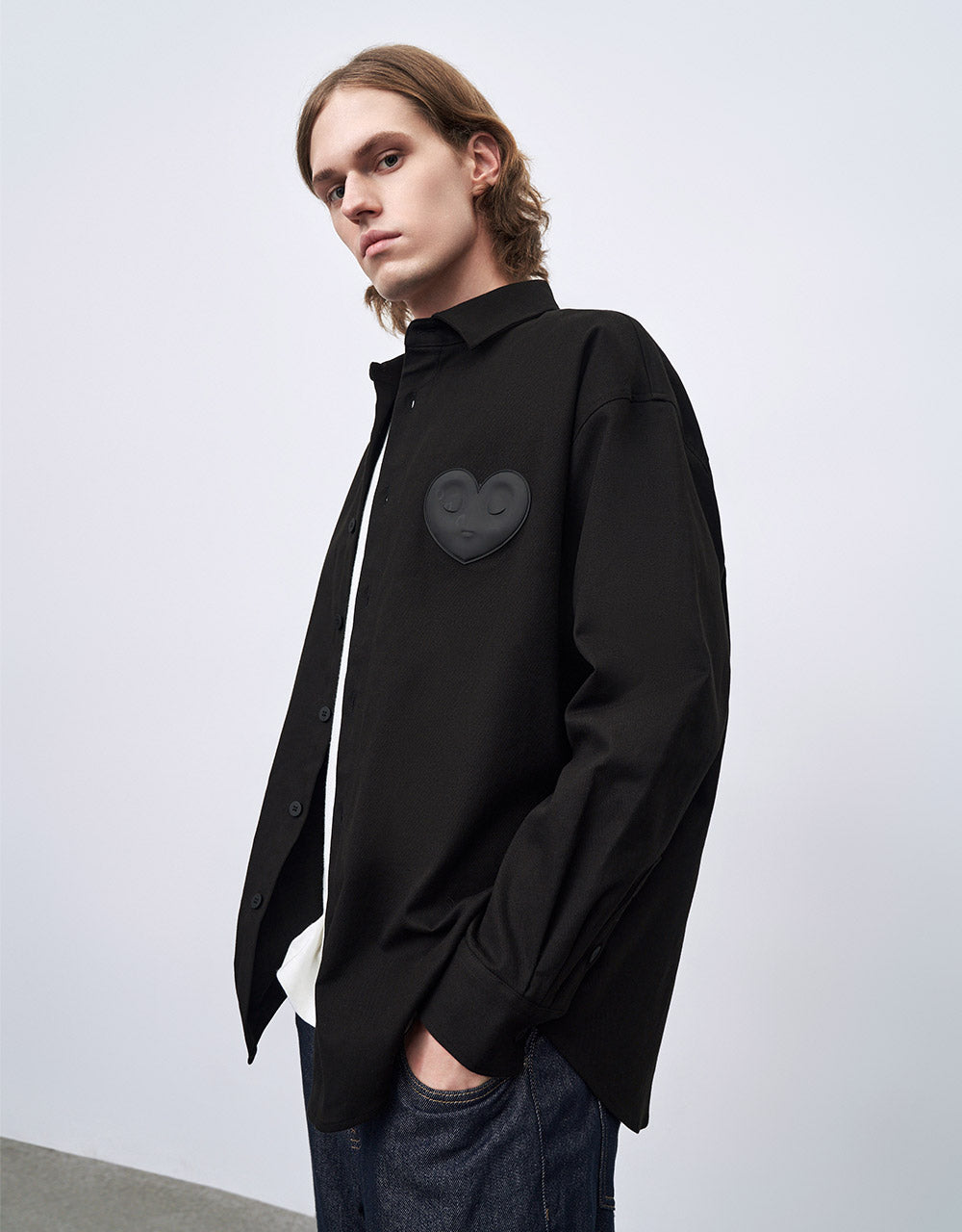 Oversized Heart Detail Shirt