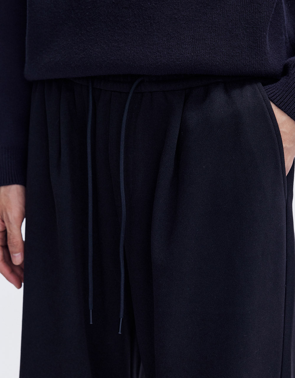 Elastic Waist Straight Pants