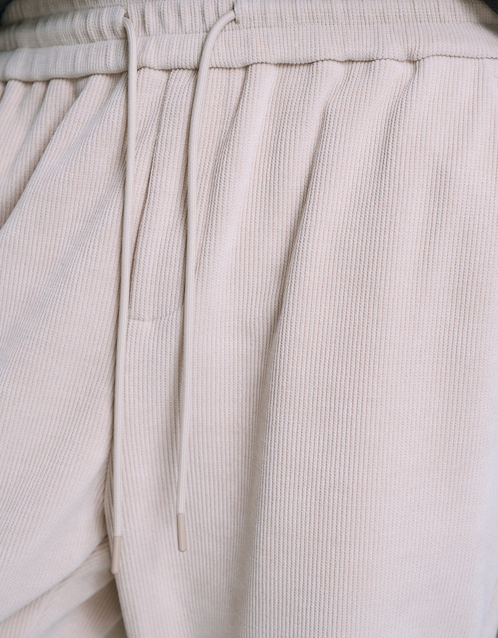 Elastic Waist Textured Jogger Pants