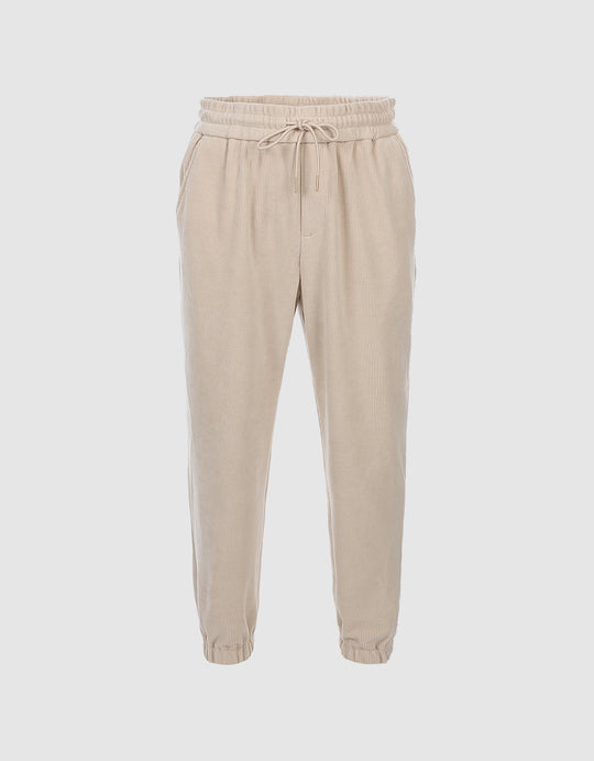 Elastic Waist Textured Jogger Pants