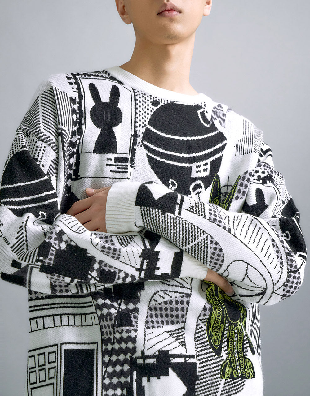 Cartoon Print Sweater