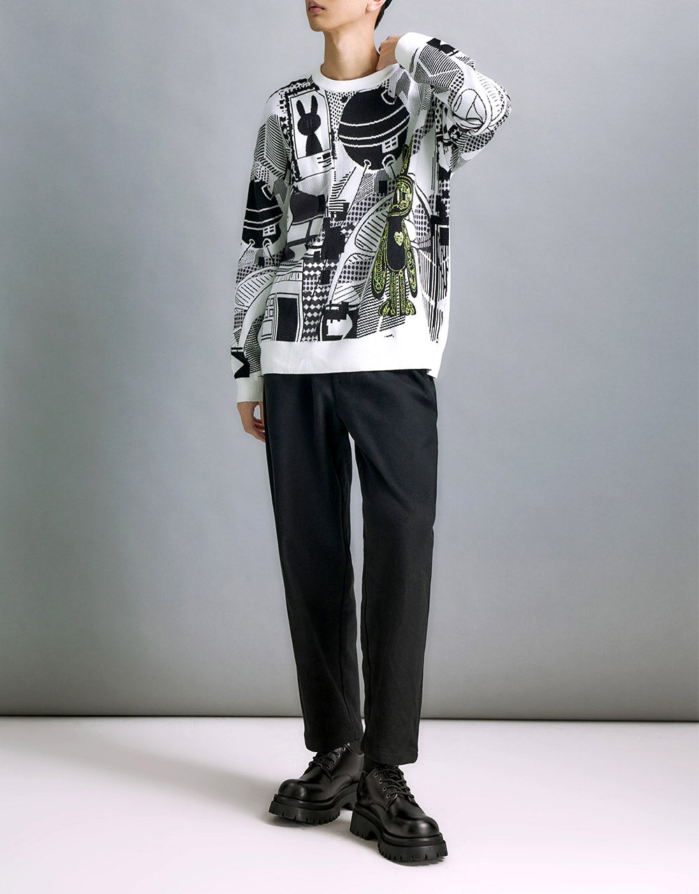 Cartoon Print Sweater