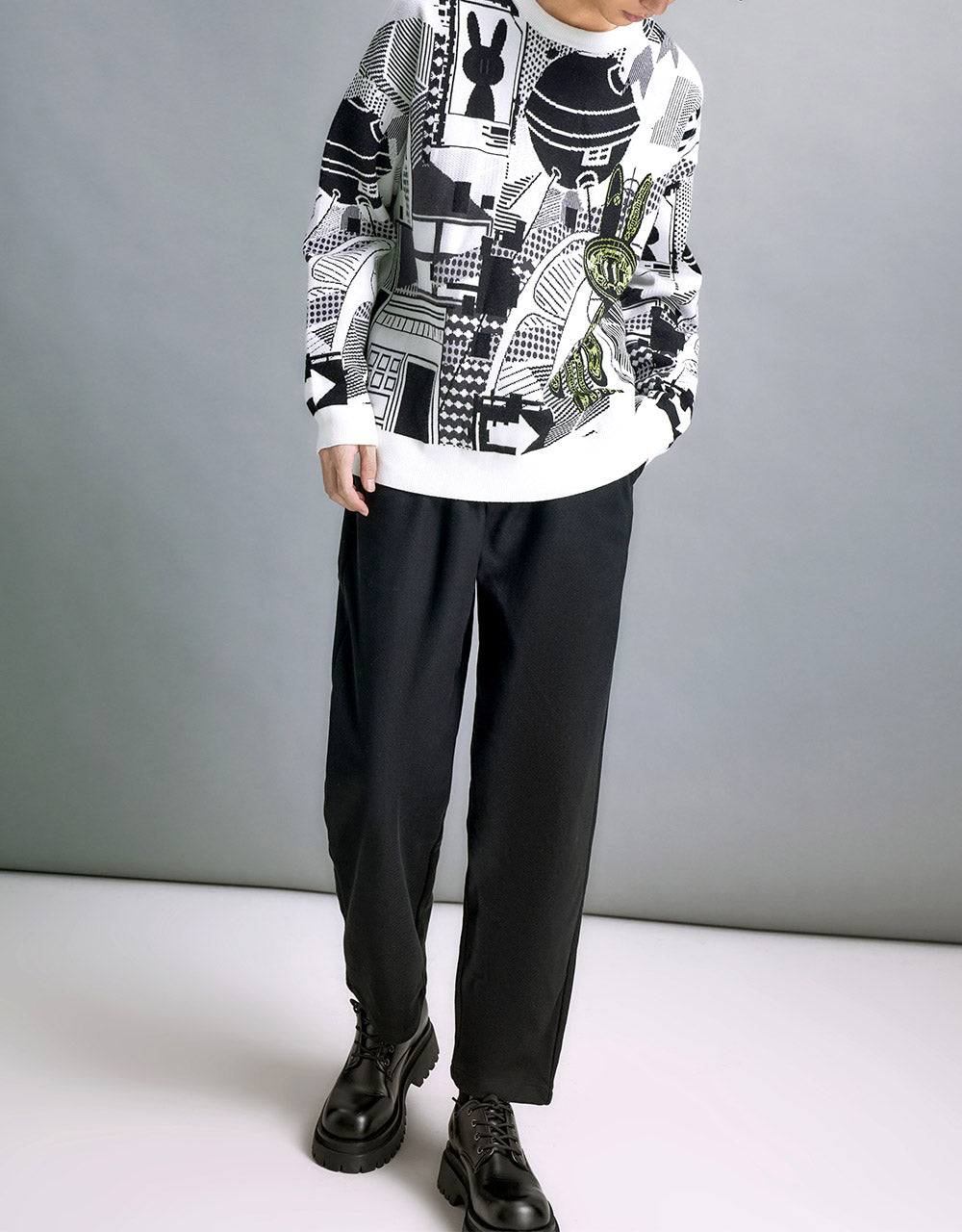 Cartoon Print Sweater