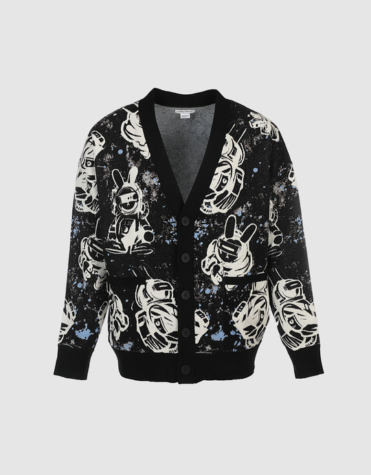 Astronaut Print Cardigan