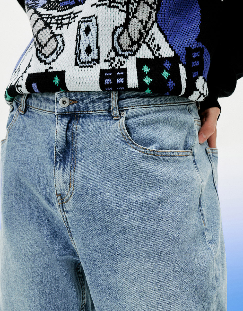 Roll Up Hem Mom Jeans