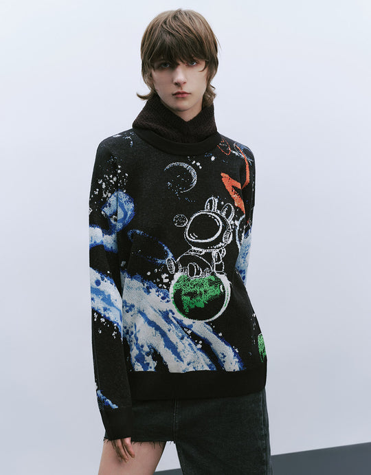 Astronaut Print Sweater
