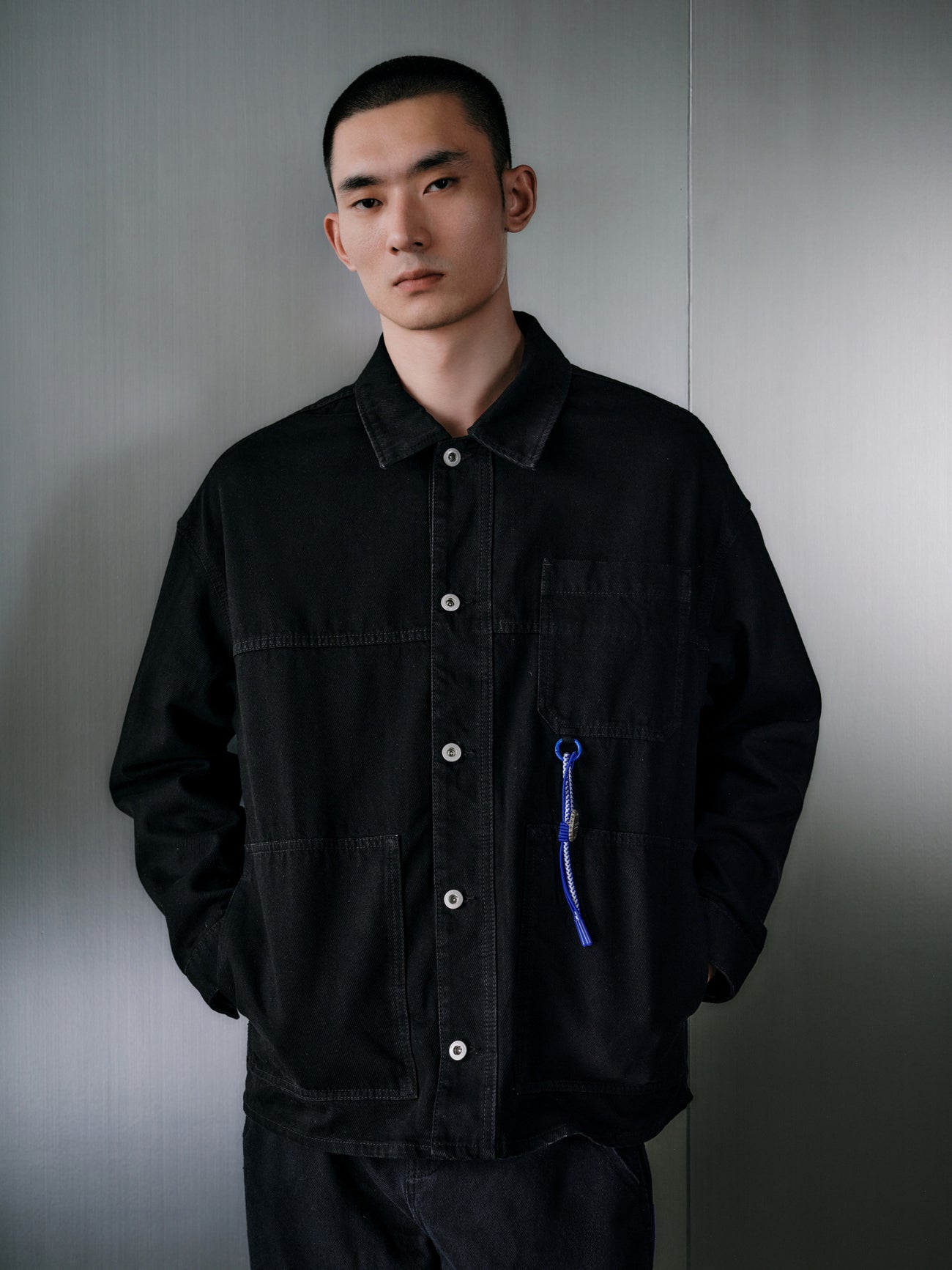 Denim Jacket With Tie Details