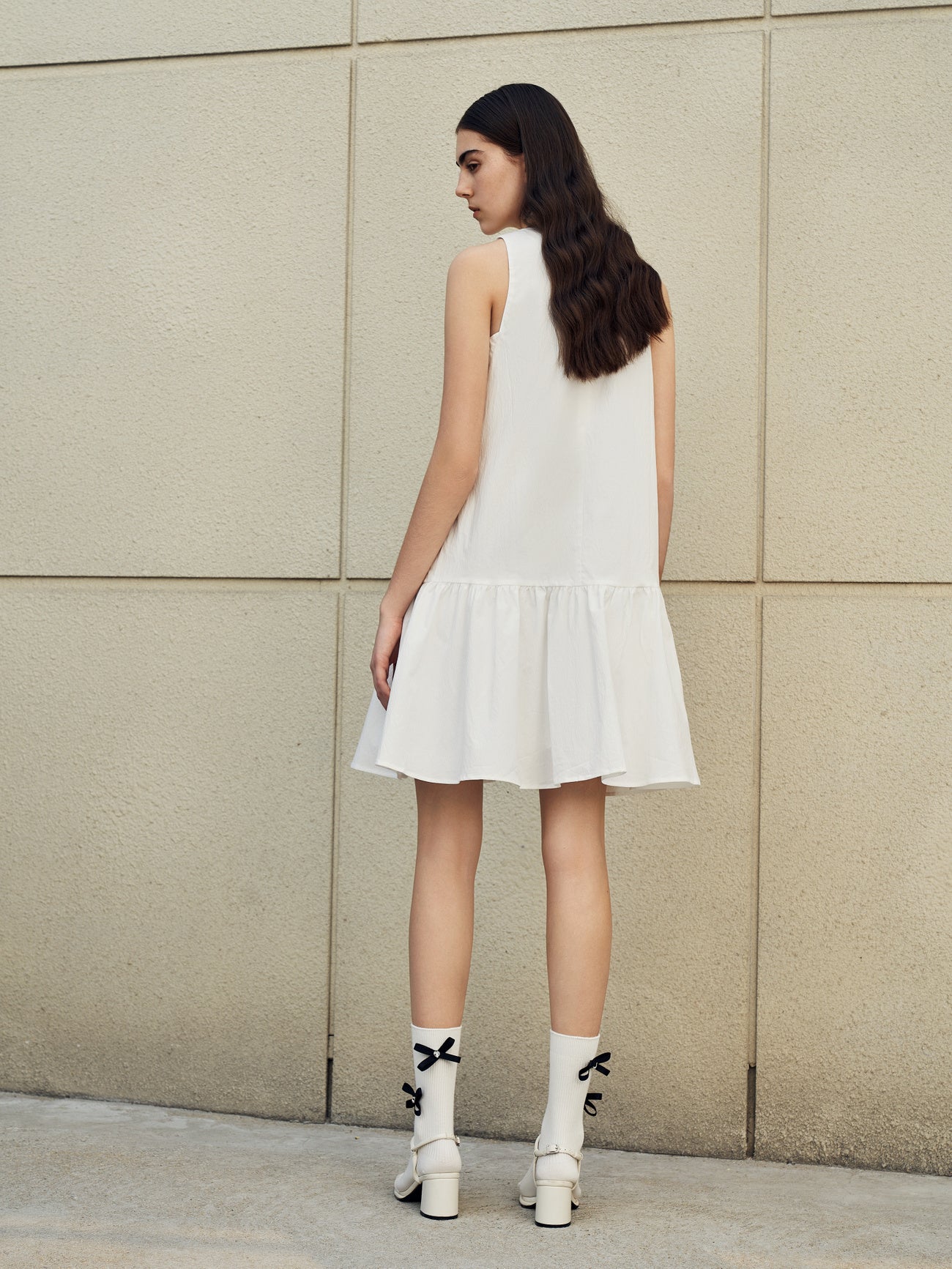 Sleeveless Crew Neck A-Line Dress