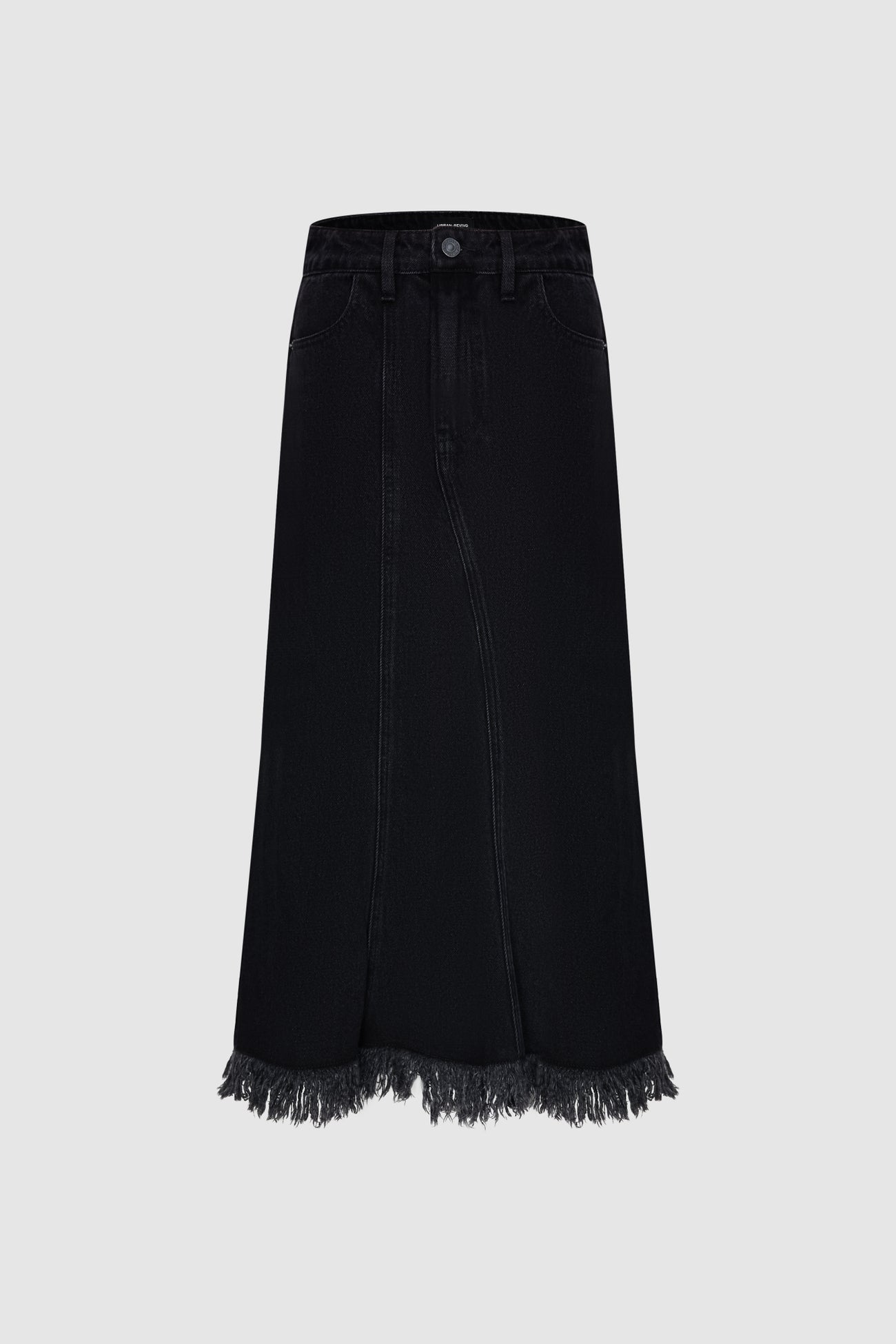 Midi A-Line Denim Skirt