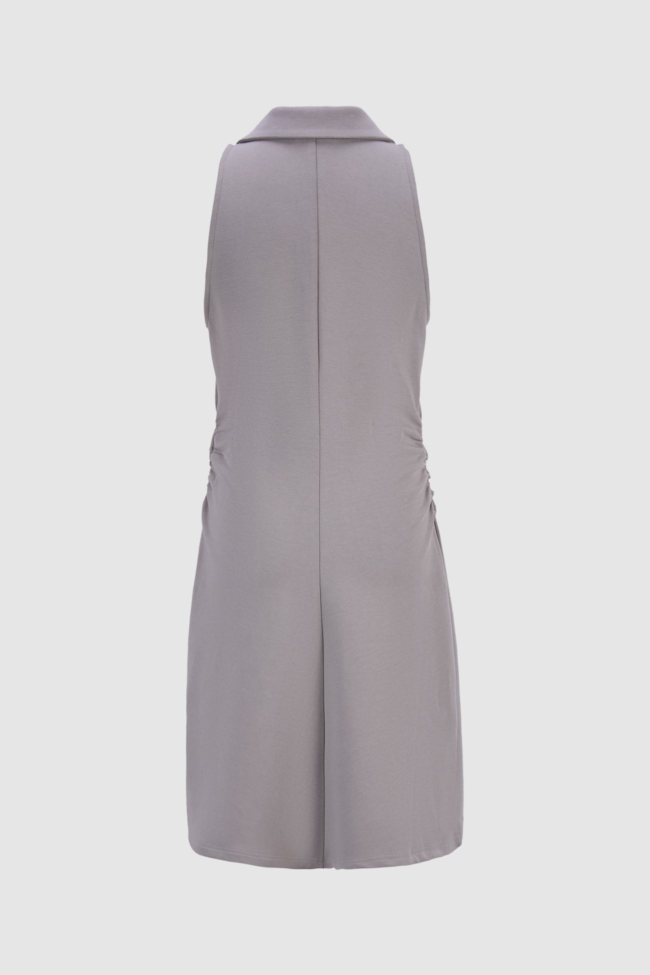 Zipper Front Sleeveless Skater Dress