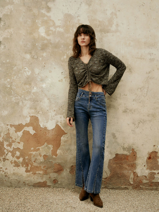 Split Hem Flare Jeans