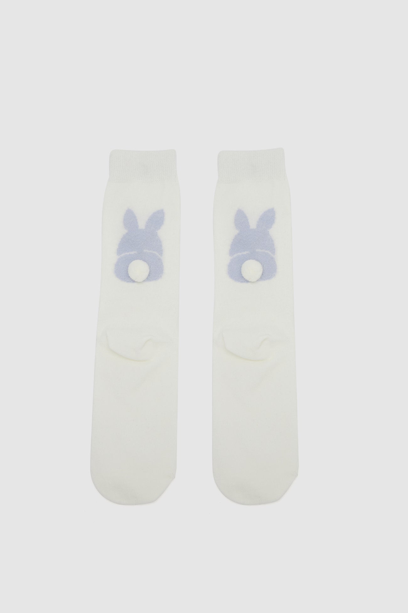 Bunny Pom Pom Décor Mid-Length Socks