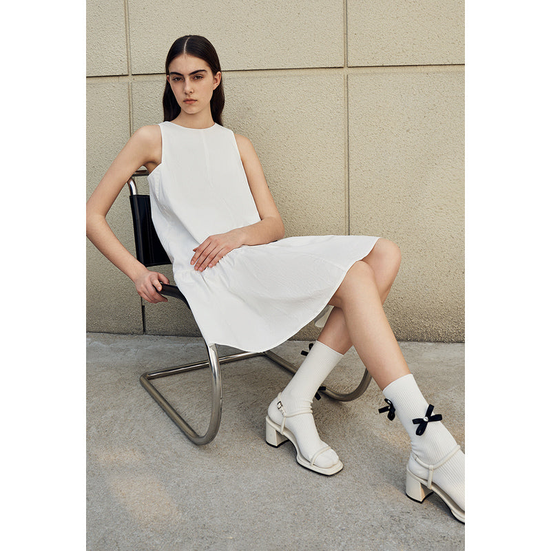 Sleeveless Crew Neck A-Line Dress