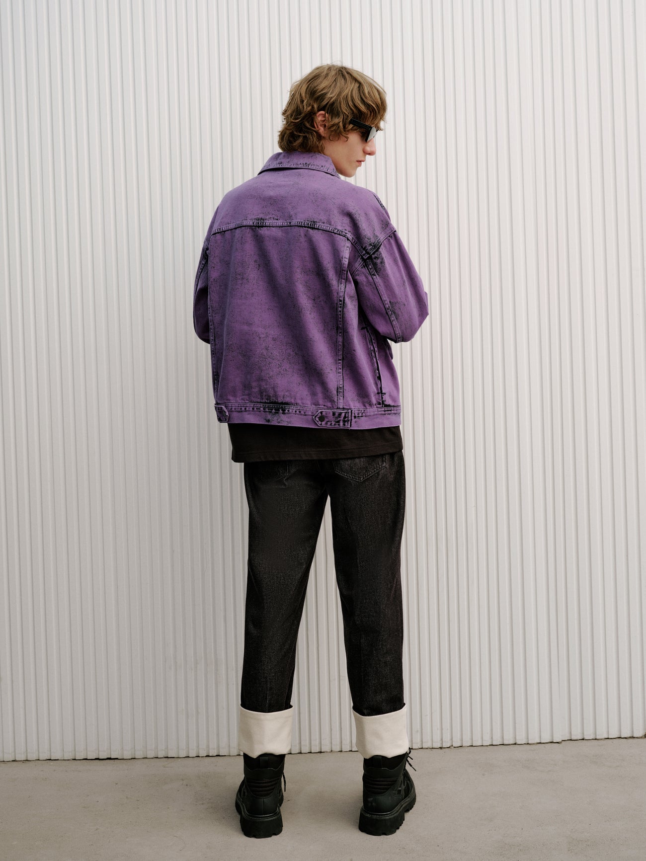 Square-cut Collar Denim Jacket