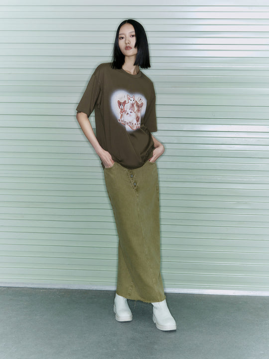 Cats Printed Crew Neck T-Shirt